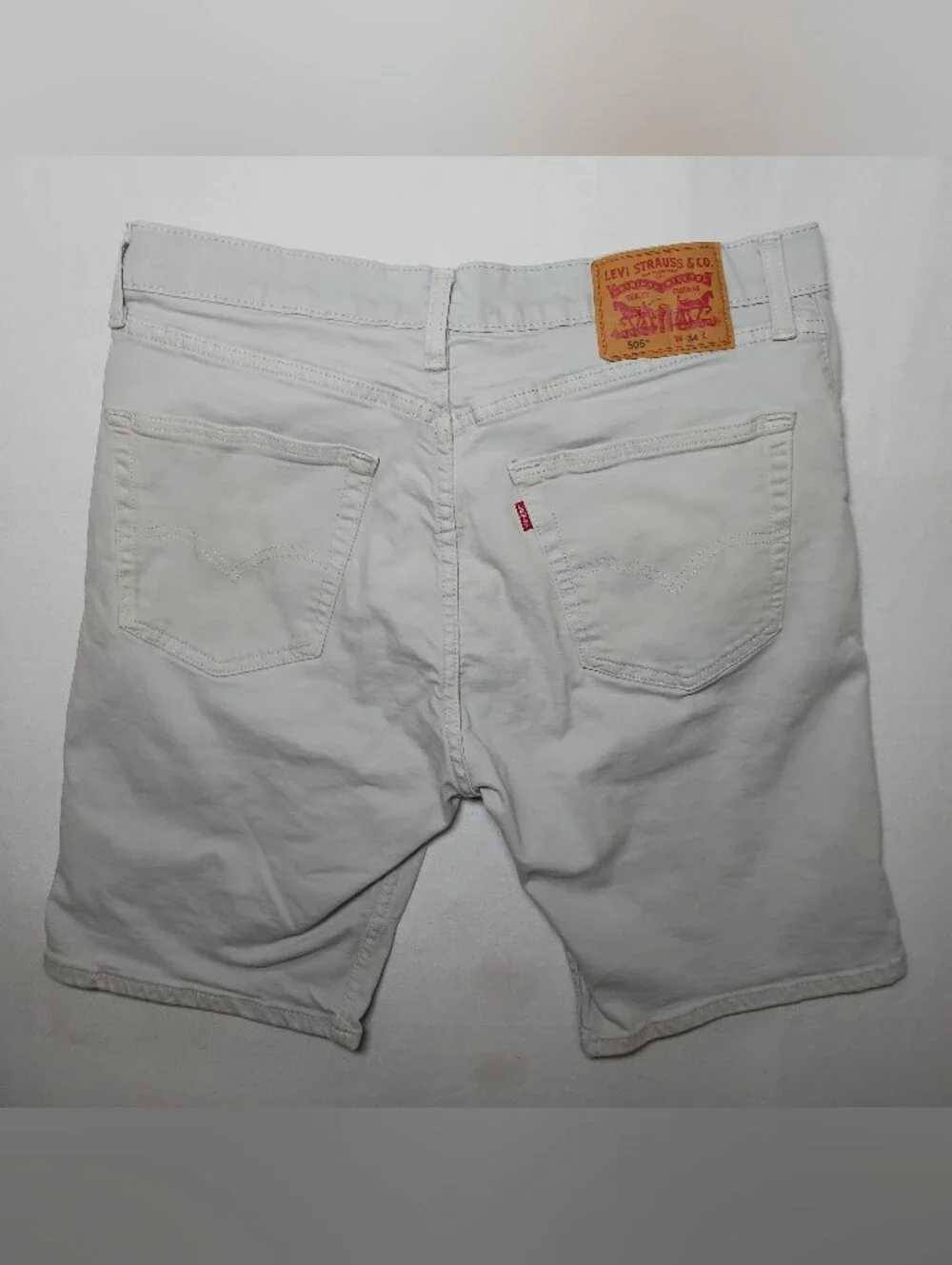 Levi's 505 Mens Regular Fit Jean Shorts 34 Ivory 9